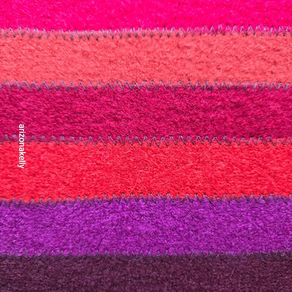 100% Wool Scarf Felted Textured Segmented Colorful Boho Coldwater Creek - Picture 5 of 10